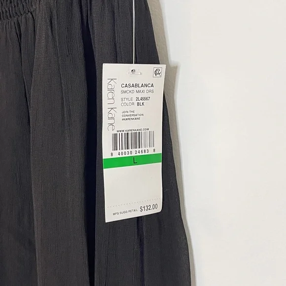 Karen Kane Smocked Semi Sheer Maxi Dress - Picture 6 of 7